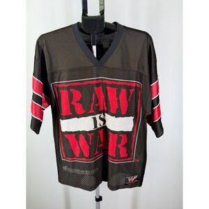 Vintage 1999 WWF Raw Is War Jersey Mens Attitude Era Mesh Wrestling Shirt M